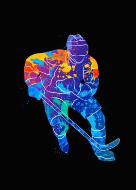 Abstract hockey player