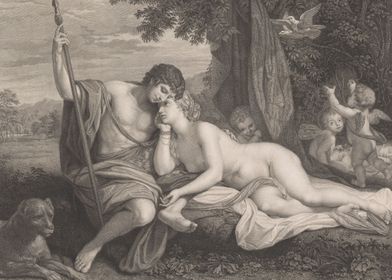 Venus And Adonis In Field