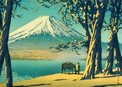 Ukiyo e Mount Fuji Autumn