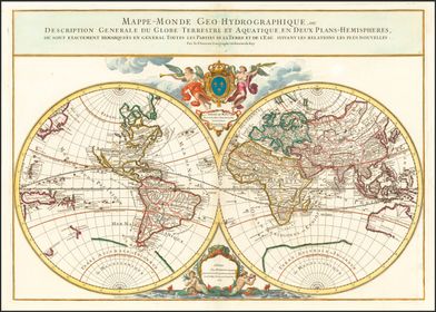 World Mundi Map 1719 Old
