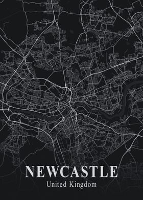 Newcastle Dark City Map