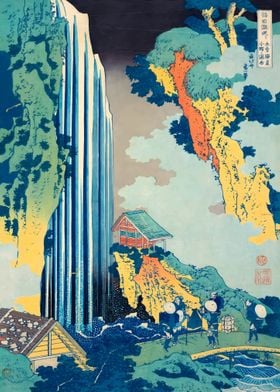 Ukiyo e Ono Waterfall