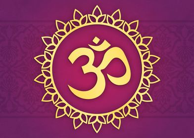 Hindu Ohm Symbol Purple