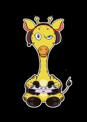 Giraffe Video Gamer