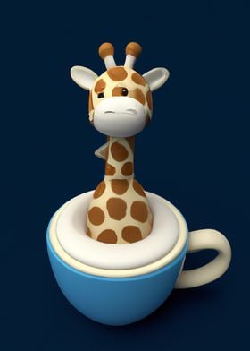 Giraffe in coffe cup 2