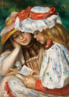 Two Girls Reading c 1890