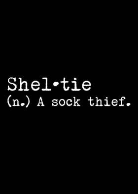 Sheltie Dog A Sock Thief