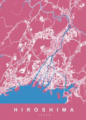 HIROSHIMA Map JAPAN 