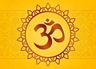 Hindu Ohm Symbol Yellow