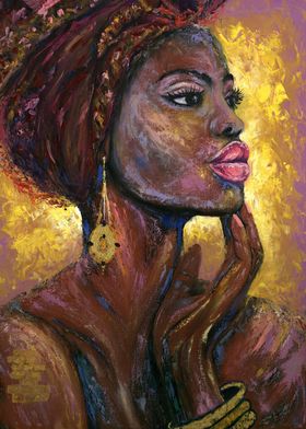 African Woman Art Painted