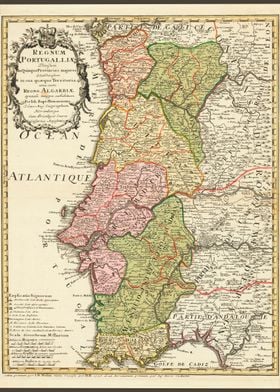 Old Map Portugal 1736