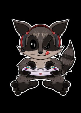 Racoon Video Gamer