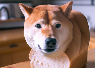 Melted Shiba dog in bread