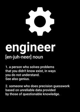 funny engineer definition' Poster by WallArt | Displate