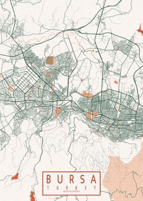 Bursa City Map Bohemian