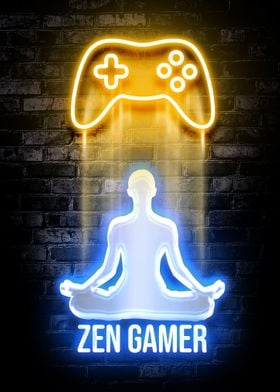 Zen gamer funny poster