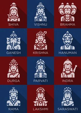 Hindu Gods Icons 1