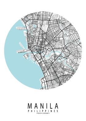 Manila City Map Circle