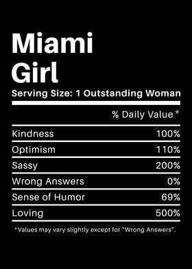 Miami Girl Nutrition Facts