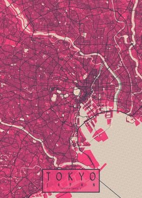 Tokyo City Map Blossom