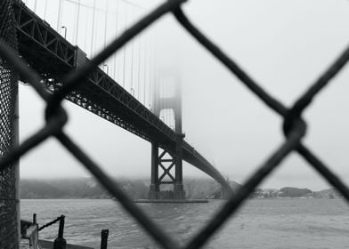 Fenced Golden Gate Bridge