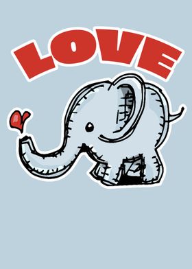 Love Baby Cute Elephant