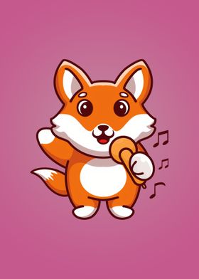 Cute fox singing