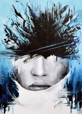 Abstract face fashion art