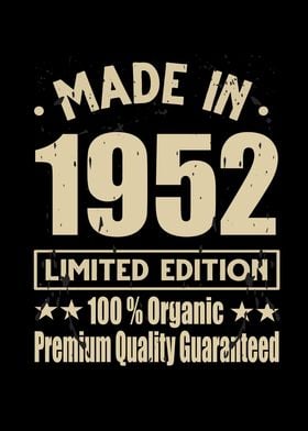 Made In 1952 Vintage Retro