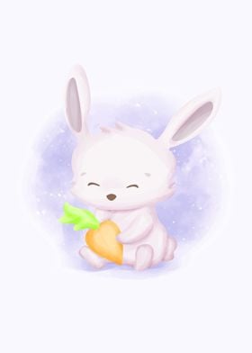 Baby Rabbit With Carrot