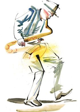 Saxophonist Player Musicia