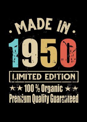 Made In 1950 Vintage Retro