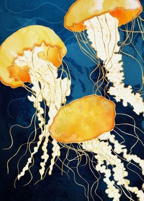 Yellow Metallic Jellyfish