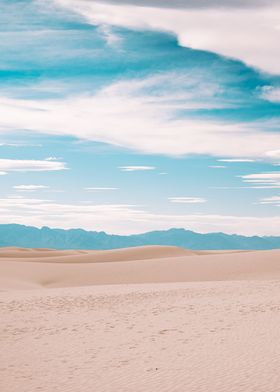 sky blue in desert