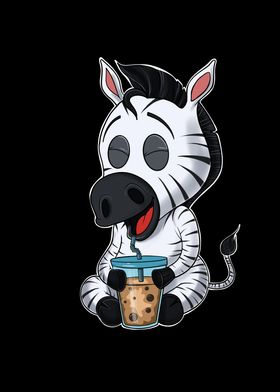 Bubble Tea Kawaii Zebra