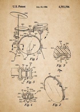 Drum Set Vintage Patent