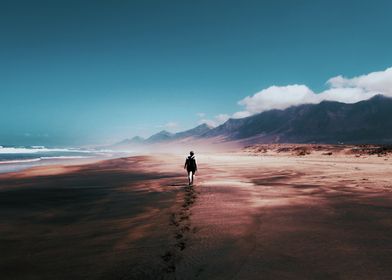 walking in the beach