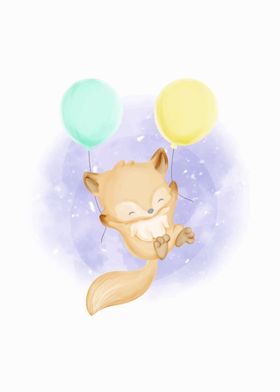 Baby Foxy With Balloons