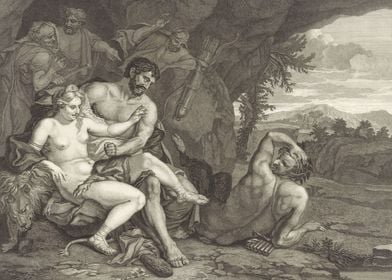 Hercules Omphale And Satyr