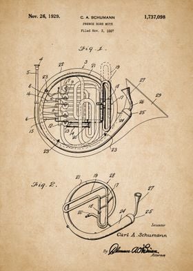 French Horn Vintage Patent