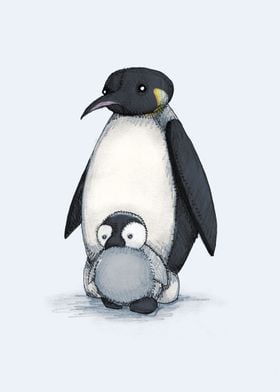 Mother and Baby Penguin