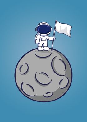Astronaut waving flag