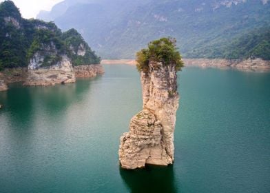 Famous rock inside lagoon