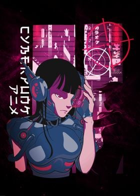 Vaporwave SciFi Anime Girl