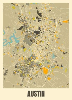 City map of Austin