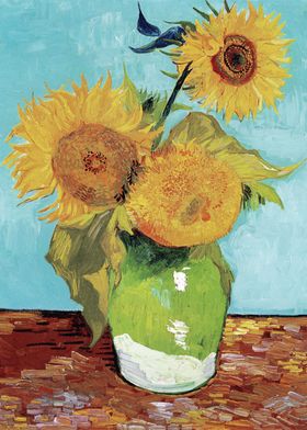 Vase with Three Sunflowers