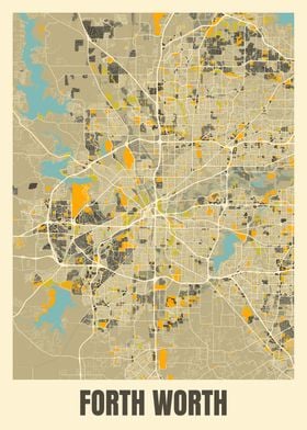 City map of Forth Worth