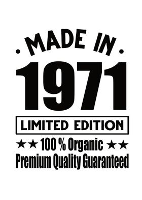 Made In 1971 Vintage Retro