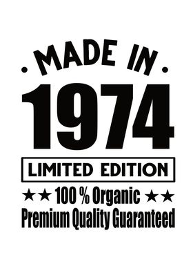 Made In 1974 Vintage Retro