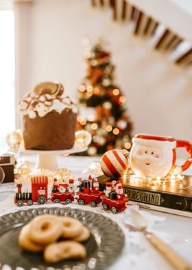 Christmas table set up